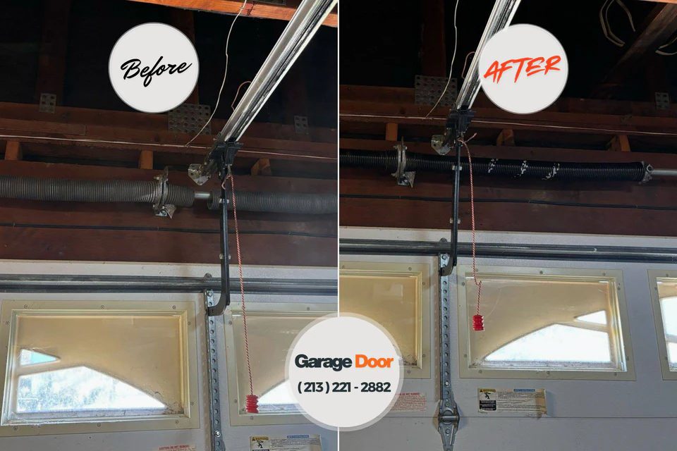Before and after: garage door repair Pines Lake, NJ